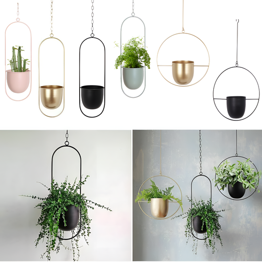 Aaren Galvanized Hanging Flower Pot | Planters | NordicAbode.com