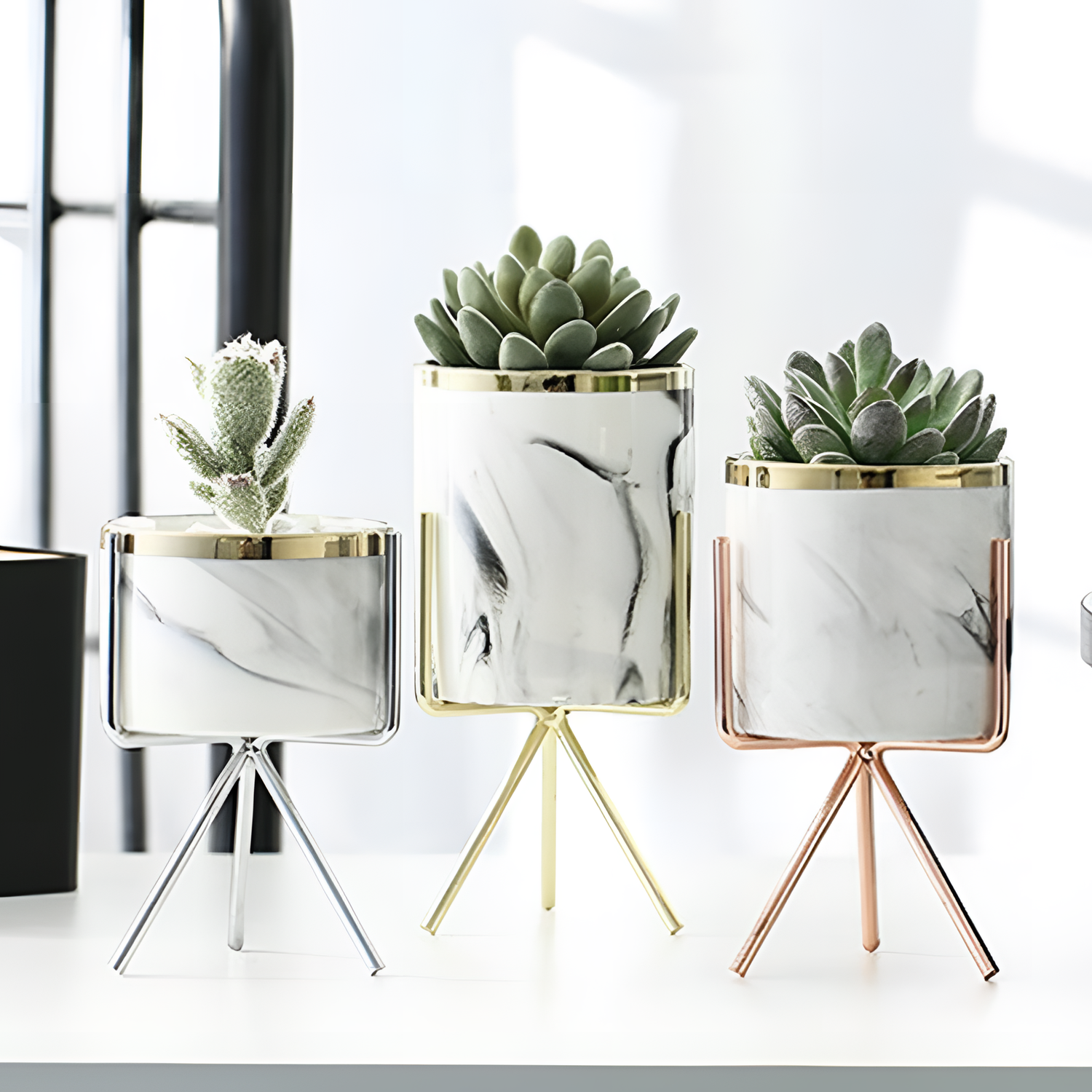 Alohaboho Trendy Marble Succulent Pots | Planters | NordicAbode.com