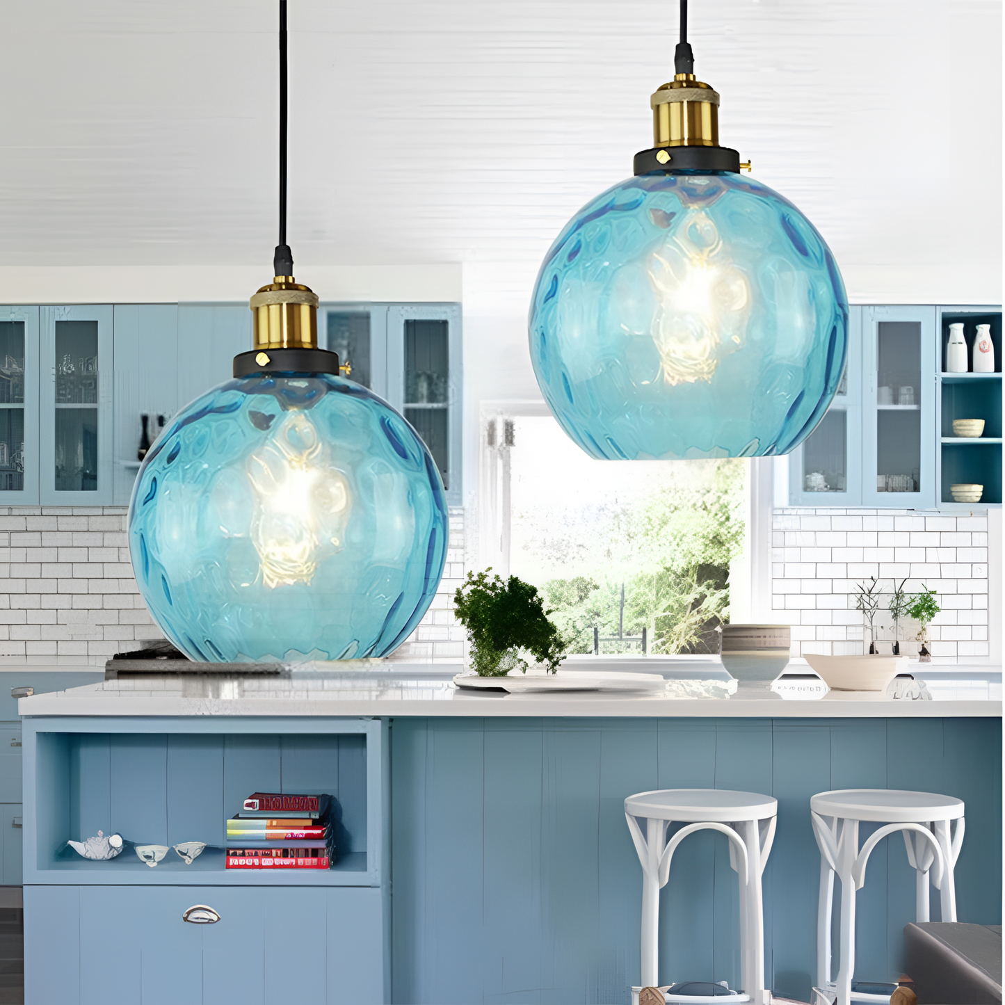 Berbu Blue Glass Pendant Light | Lighting | NordicAbode.com