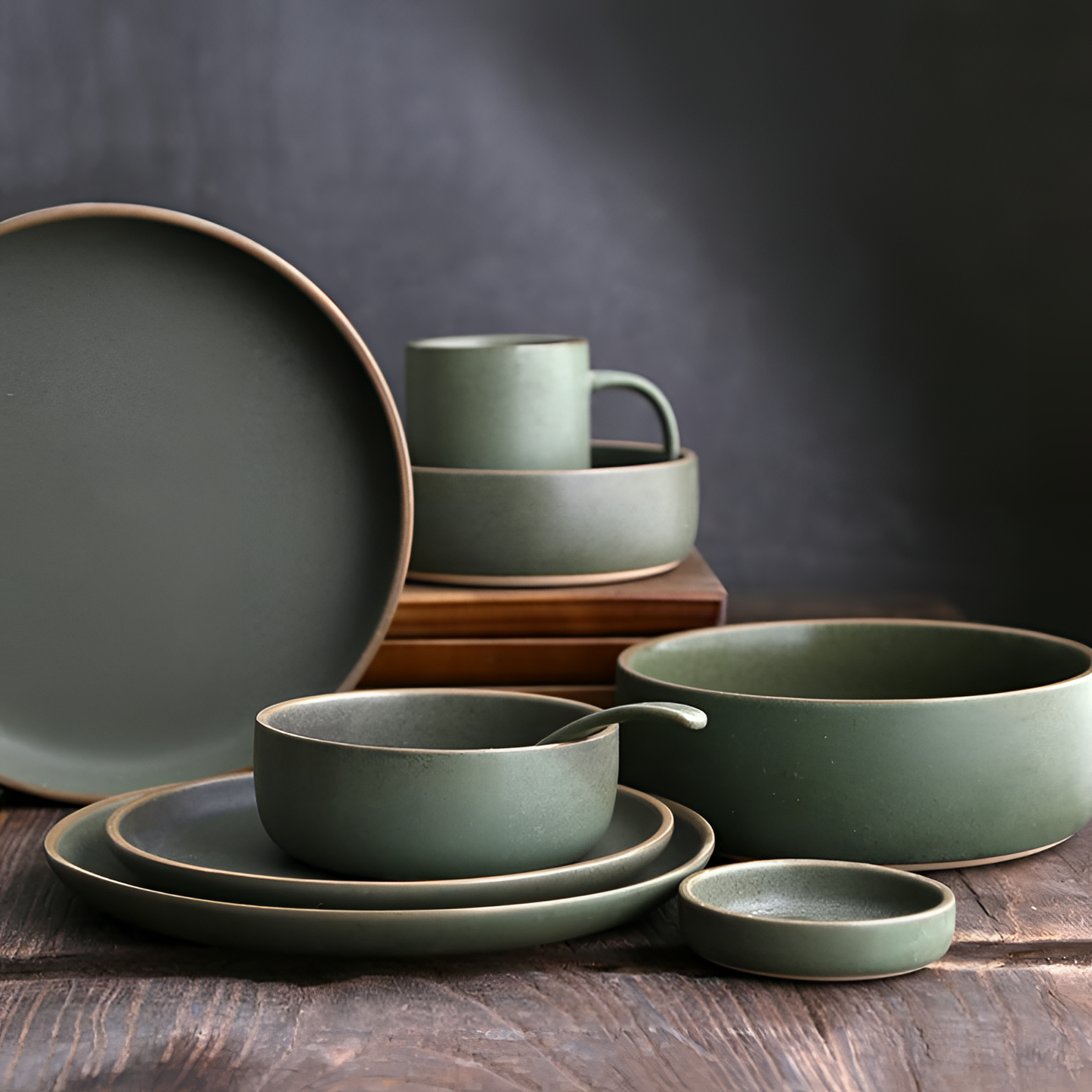 Nefrite Earthy Matte Dinnerware Set | Dinnerware | NordicAbode.com