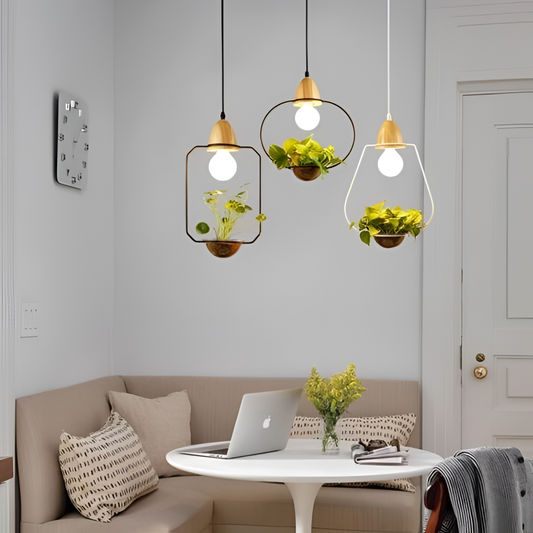 Zox - Modern Nordic Iron Pendant Planter Lamp | Lighting | NordicAbode.com