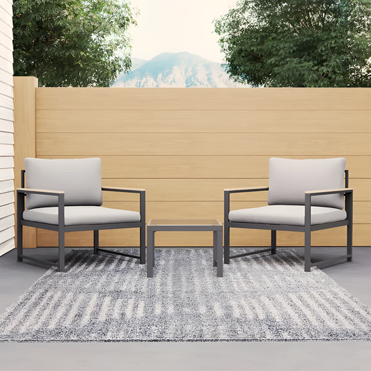 Kagan Outdoor Conversation Set with Cushions | Outdoor Furniture | NordicAbode.com