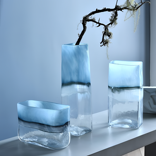 Maison Marble Glass Vase - Organic Elegance | Vases | NordicAbode.com