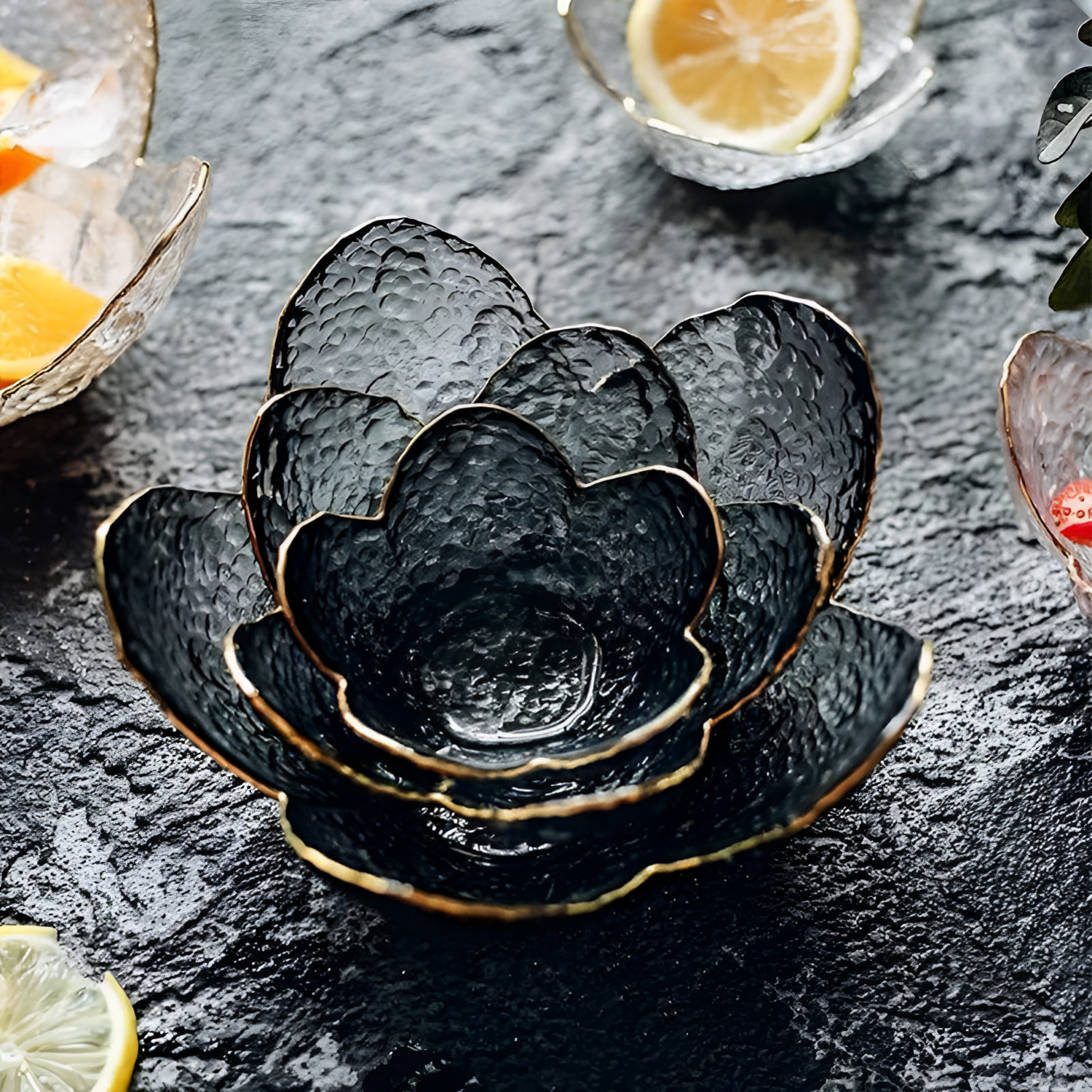 Hokusai Gold Glass Bowl | Serveware | NordicAbode.com