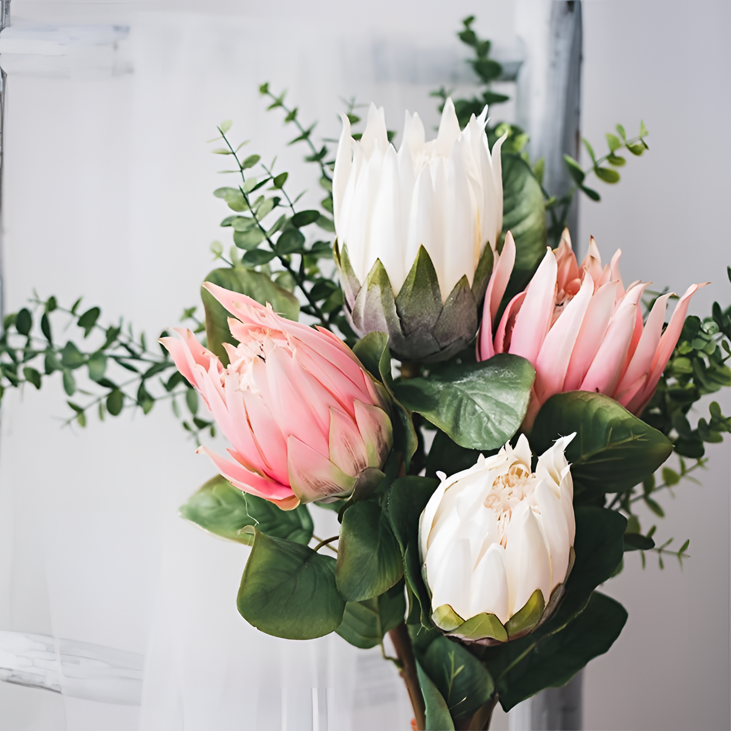 King Silk King Protea Flower | Floral Decor | NordicAbode.com