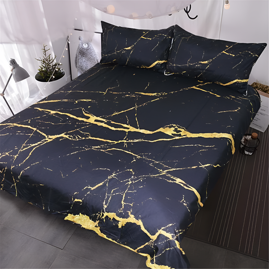 Black Marble Duvet Cover Set | Bedding | NordicAbode.com