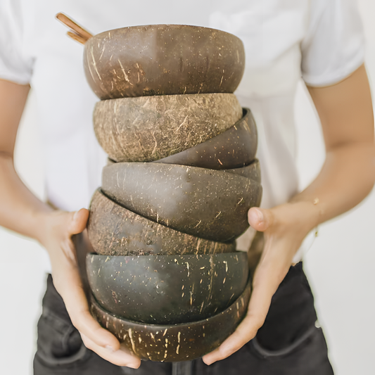 Natural Handcrafted Thailand Teak Coconut Bowls | Tableware | NordicAbode.com