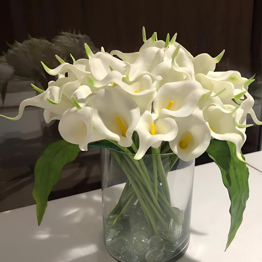 Artificial Realistic Arum-Lily Bouquet - 10 Stems | Floral Decor | NordicAbode.com