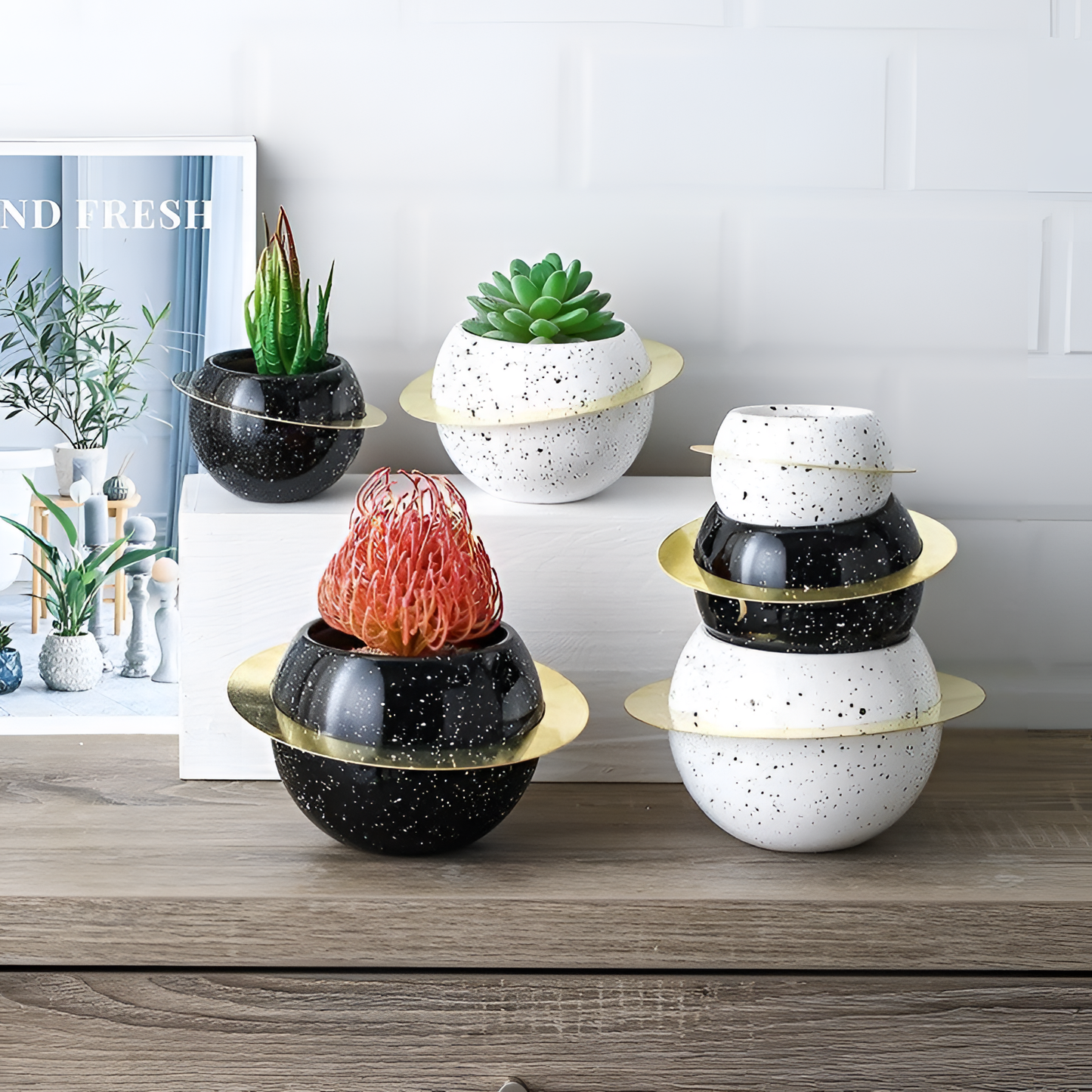 3Pcs Ceramic Planet Vase Set | Vases | NordicAbode.com