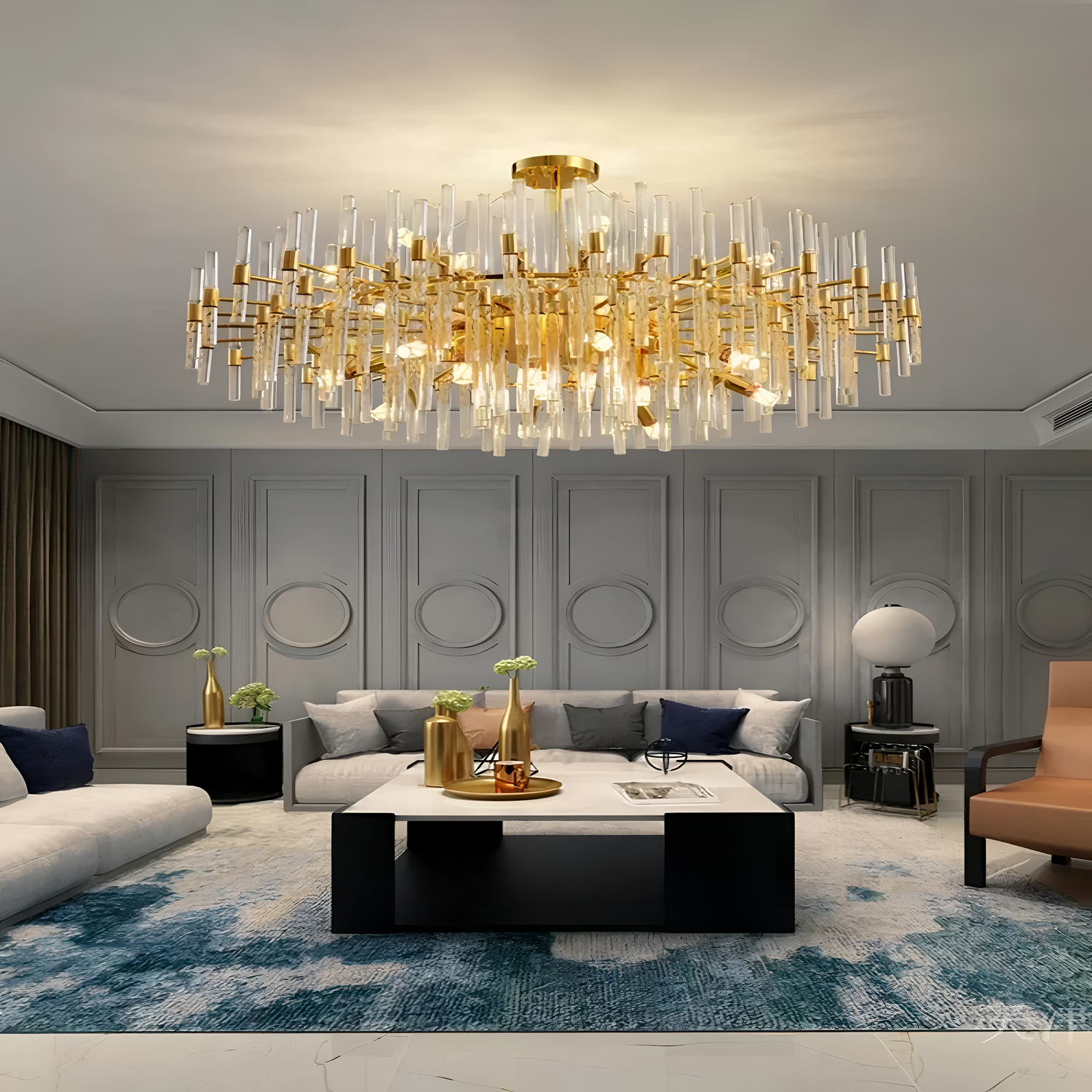 Acadia Luxury Gold Crystal Chandelier | Lighting | NordicAbode.com