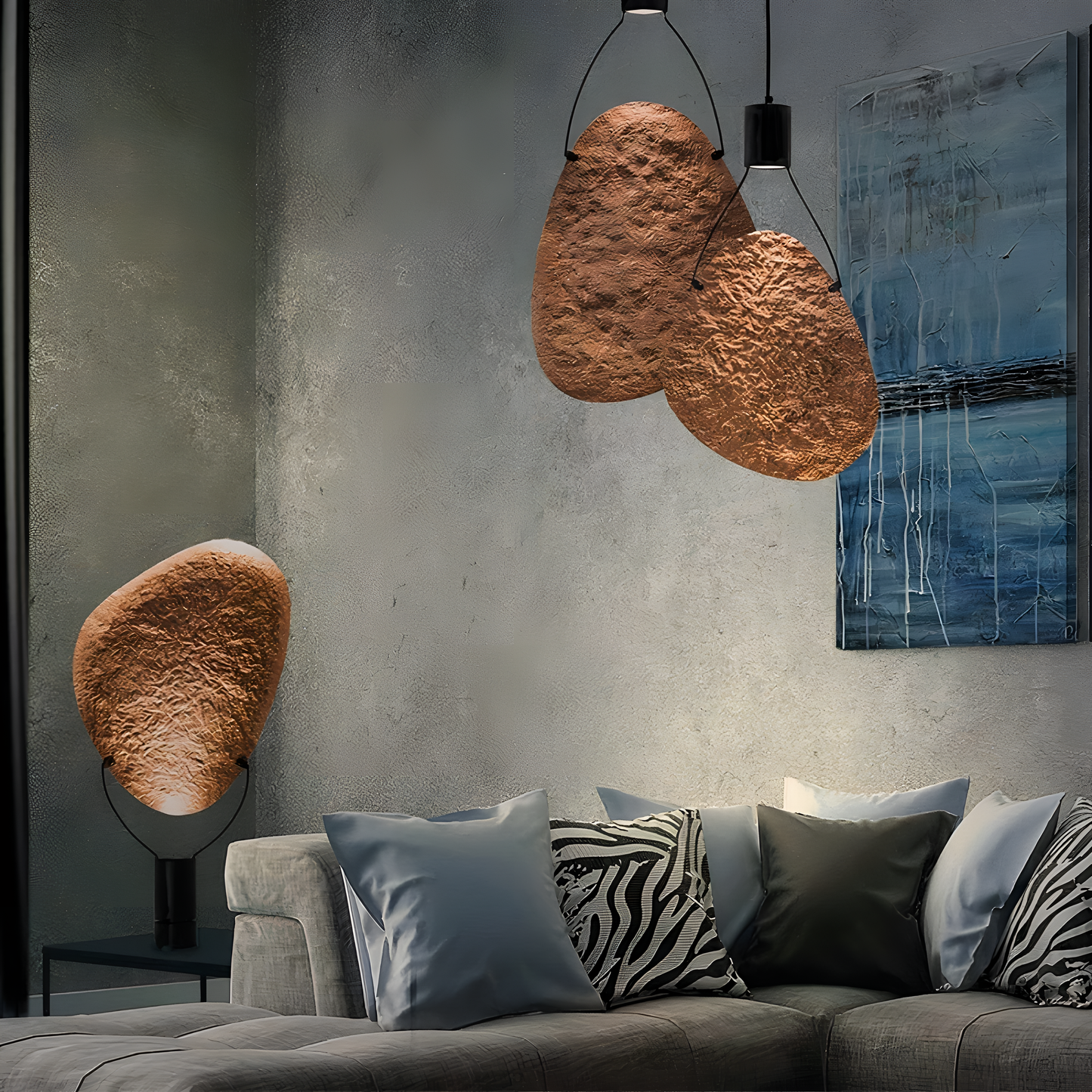 Léone Copper Rock Table Lamp | Lighting | NordicAbode.com