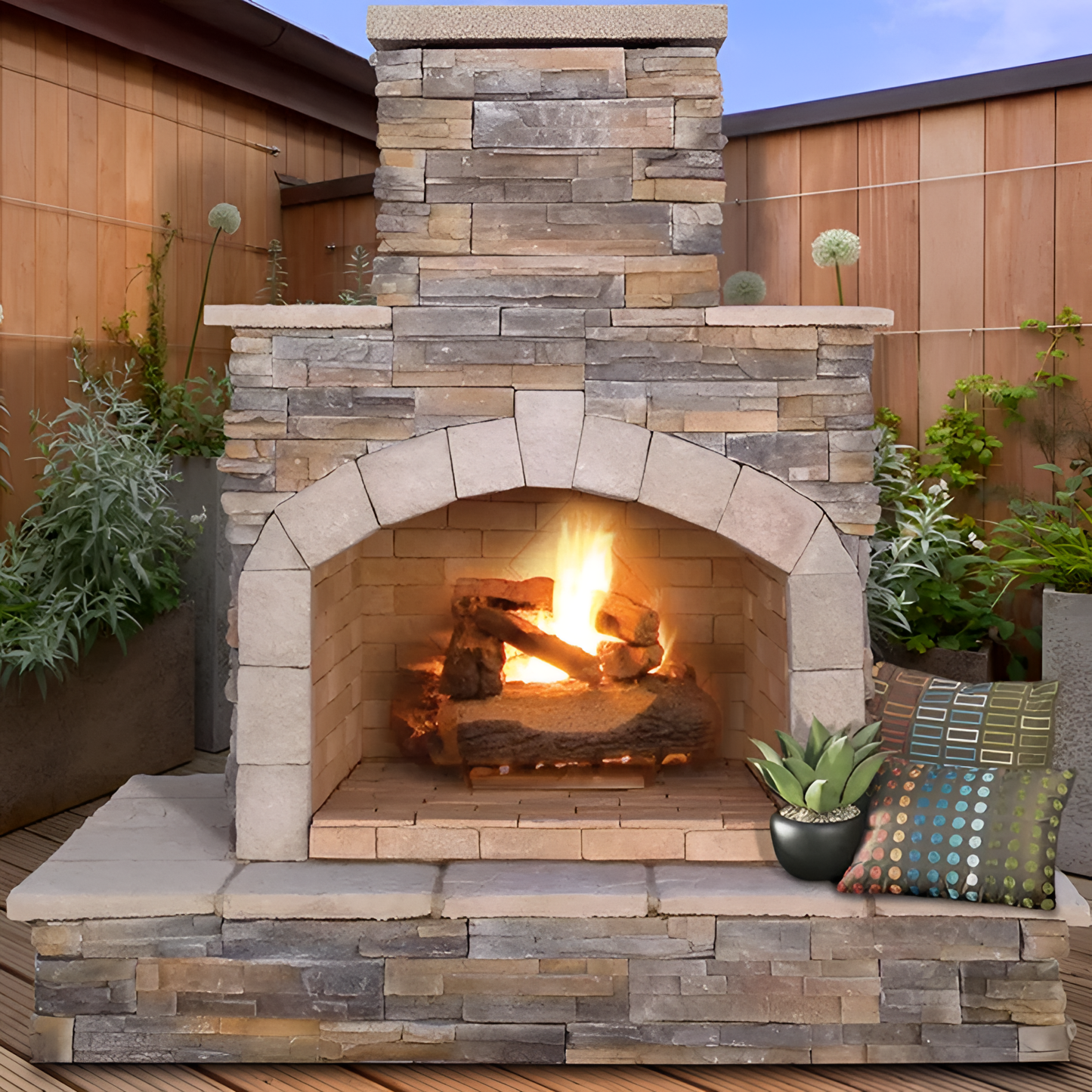 78'' 55,000 BTU Outdoor Fireplace | Outdoor Living | NordicAbode.com