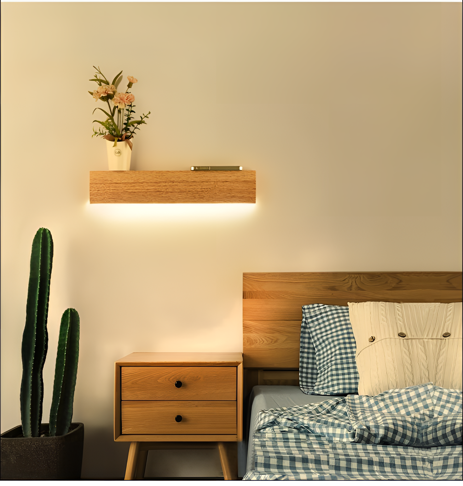 Eliana Modern Oak Shelf Lamp | Lighting | NordicAbode.com