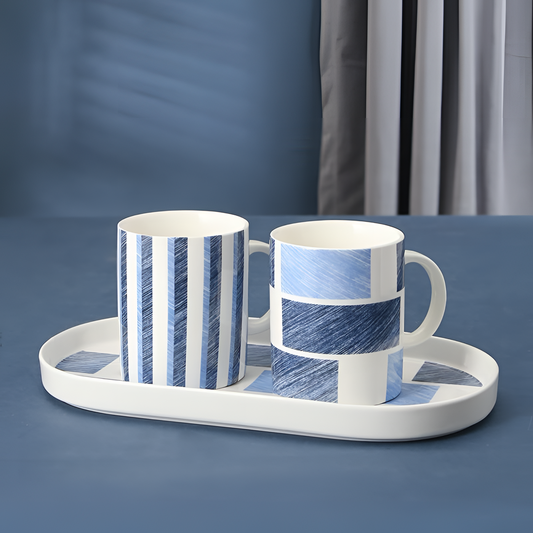 Roxo Blue Patterned Stoneware Mug | Tableware | NordicAbode.com