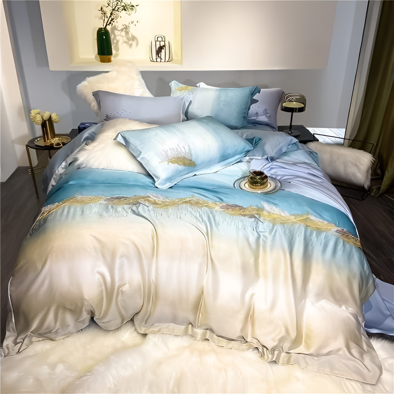 Ocean Luxury Silk Duvet Set | Bedding | NordicAbode.com