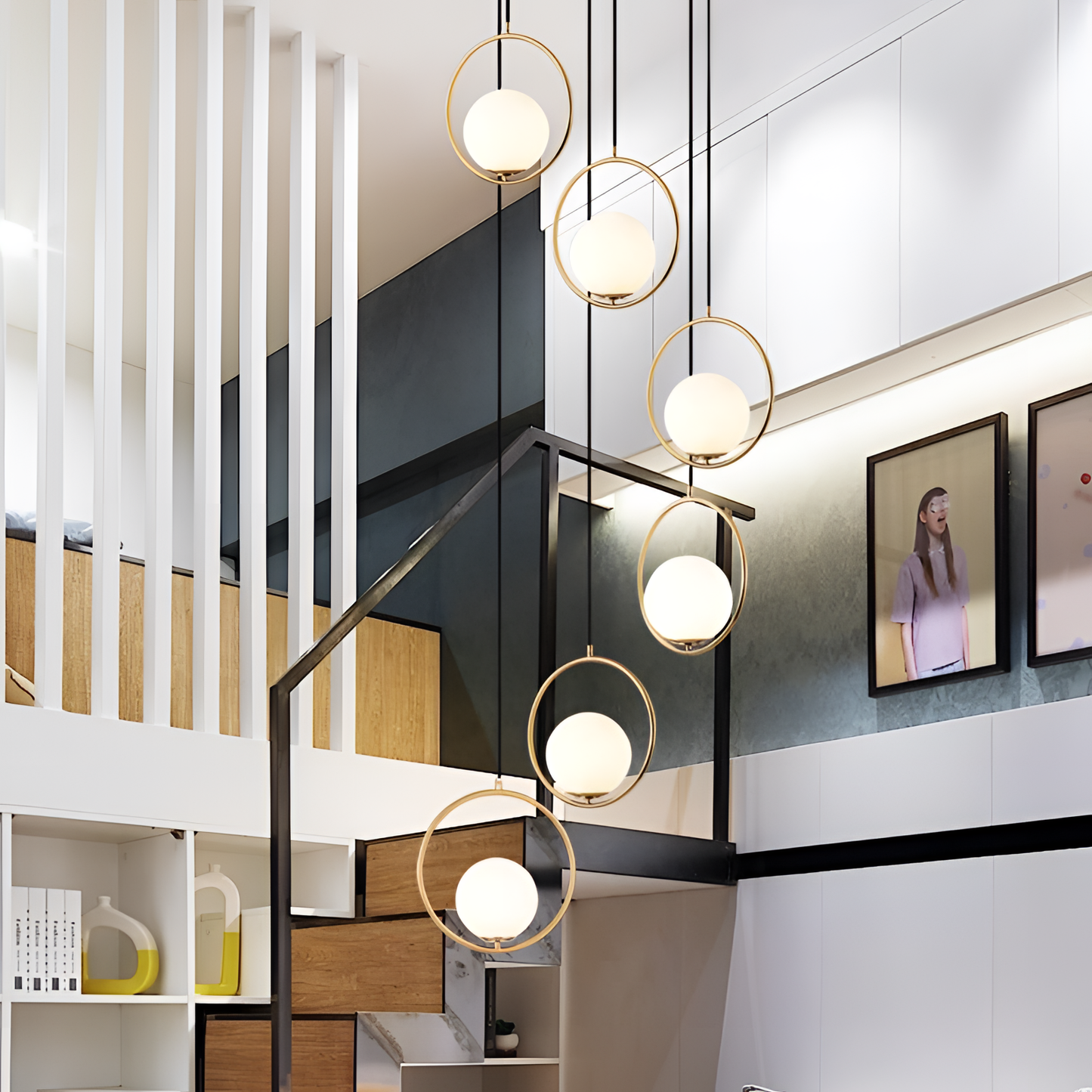 Glass Modern Glass Staircase Chandelier | Lighting | NordicAbode.com