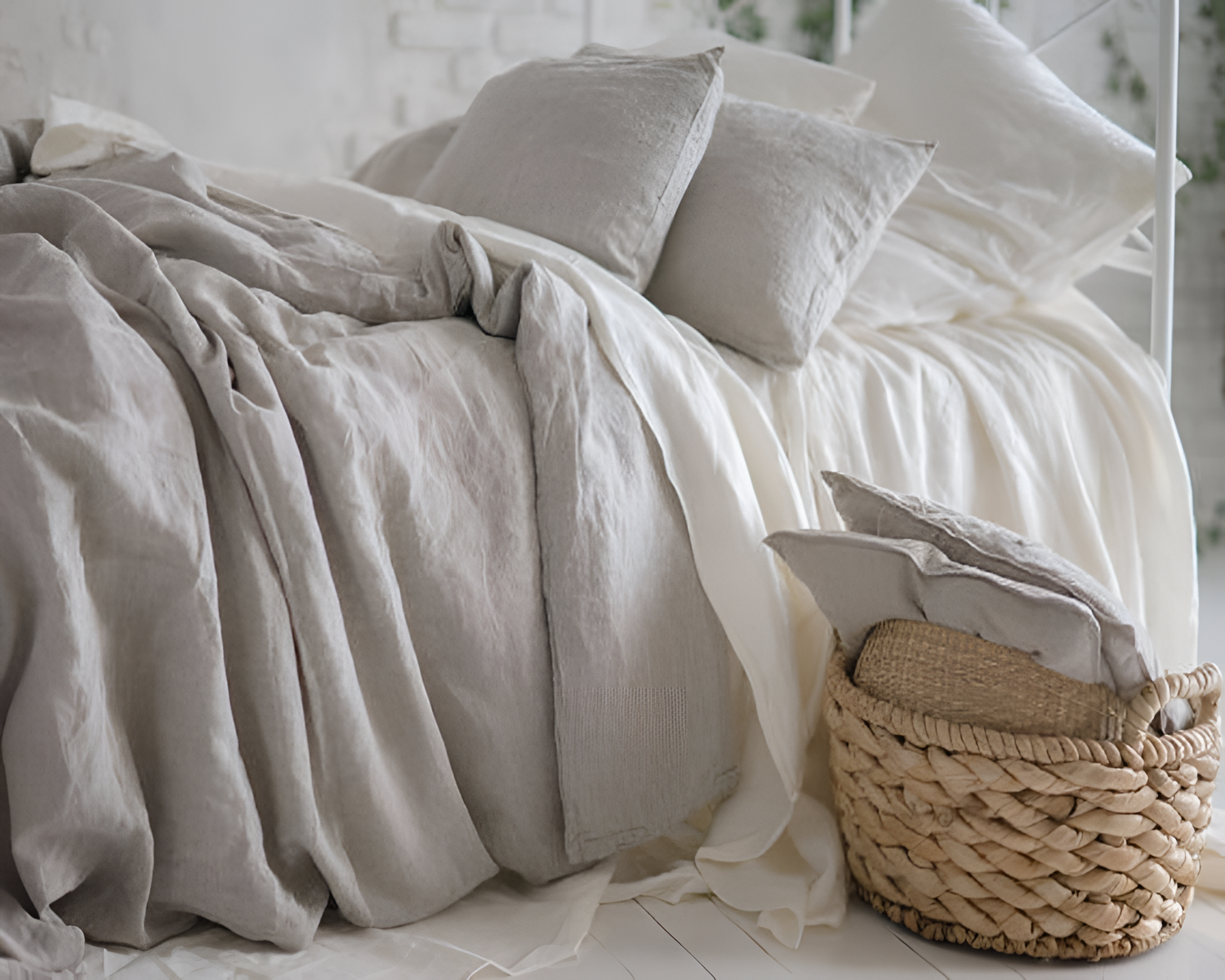 Nata Gray Linen Duvet Cover - Nata | Bedding | NordicAbode.com