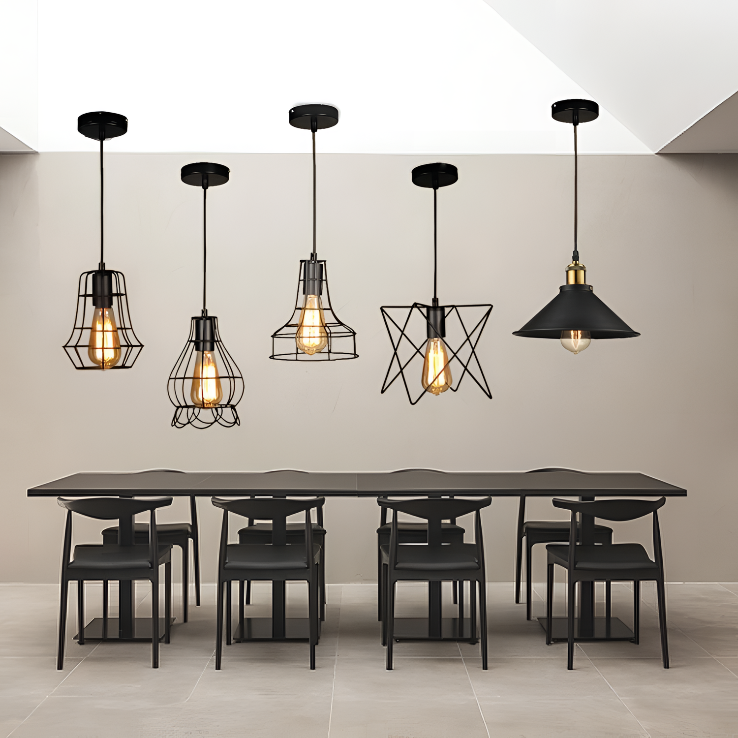 Modern Geometric Iron Pendant Light - Modern | Lighting | NordicAbode.com