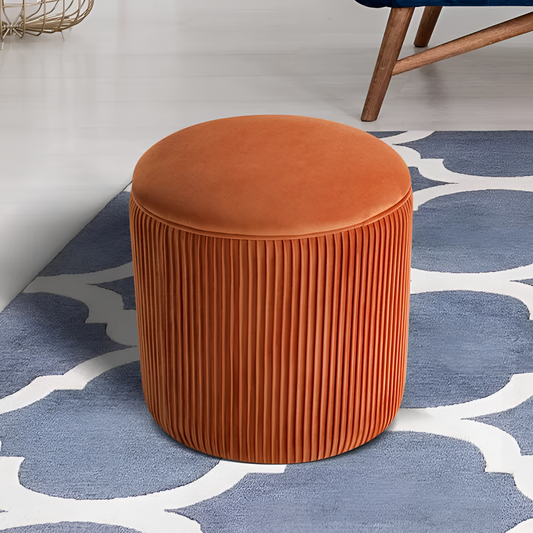 Arend Durable Velvet Ottoman | Ottomans | NordicAbode.com