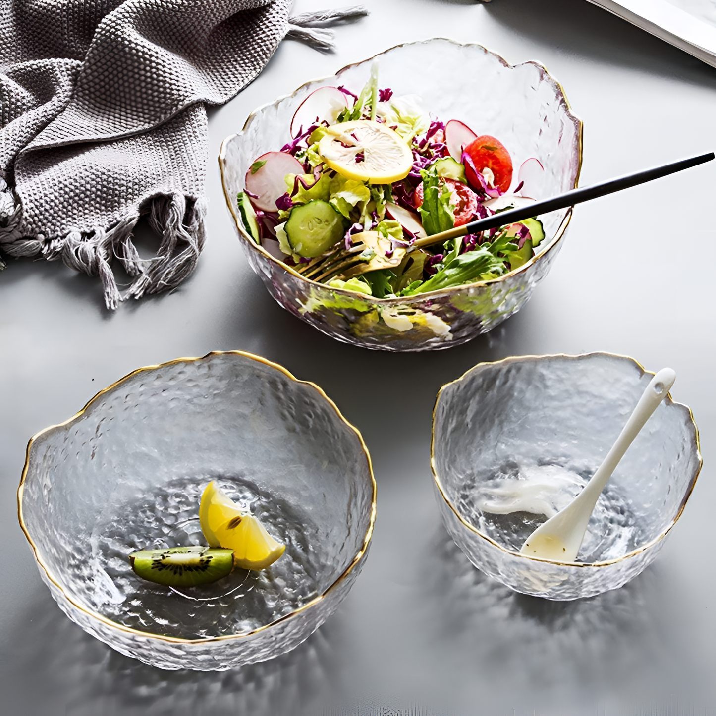 Class Elegant Glass Salad Bowl | Serveware | NordicAbode.com