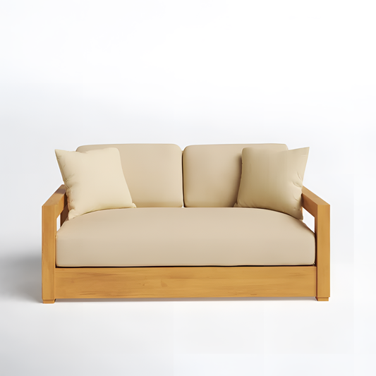 Melrose Outdoor Teak Loveseat with Cushions | Outdoor Furniture | NordicAbode.com