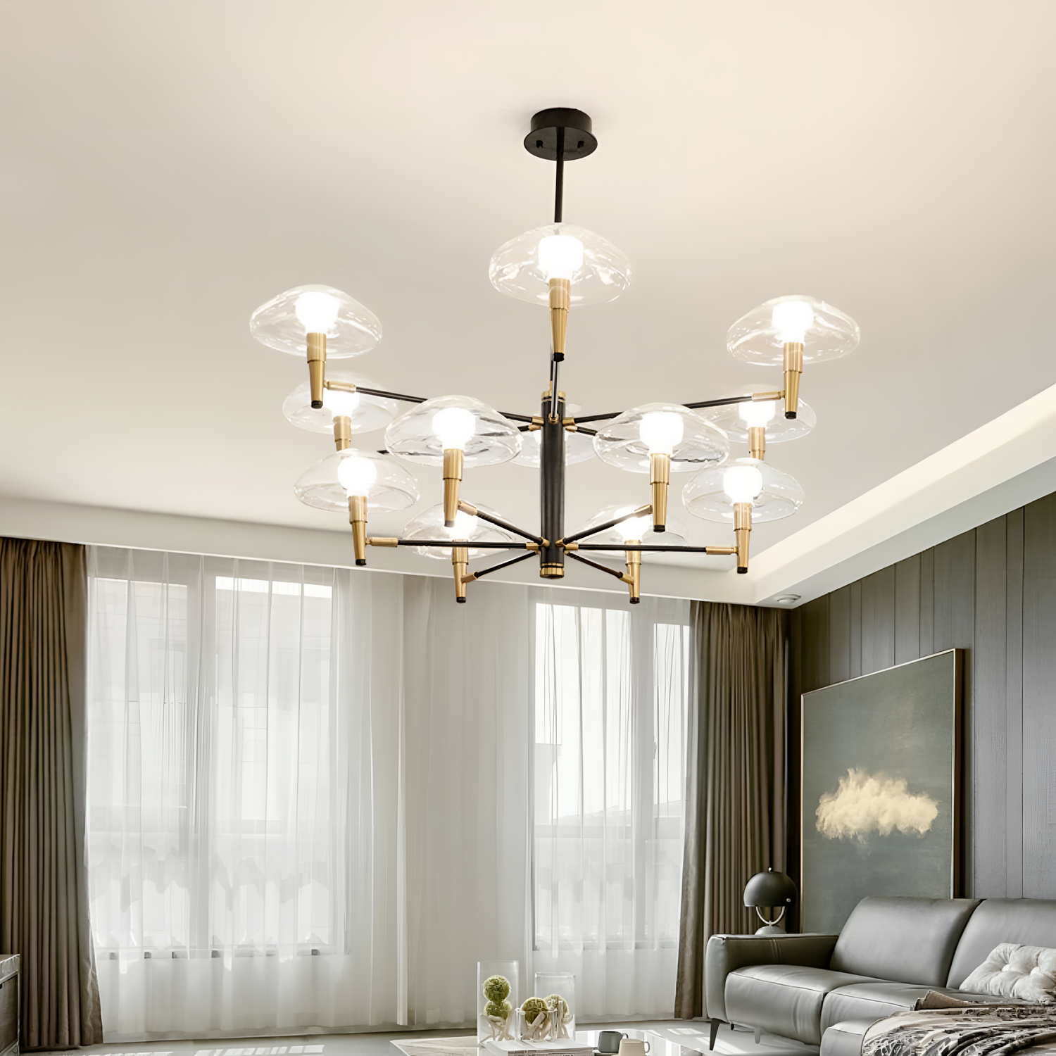 Nordic Black & Gold Pendant Chandelier | Lighting | NordicAbode.com