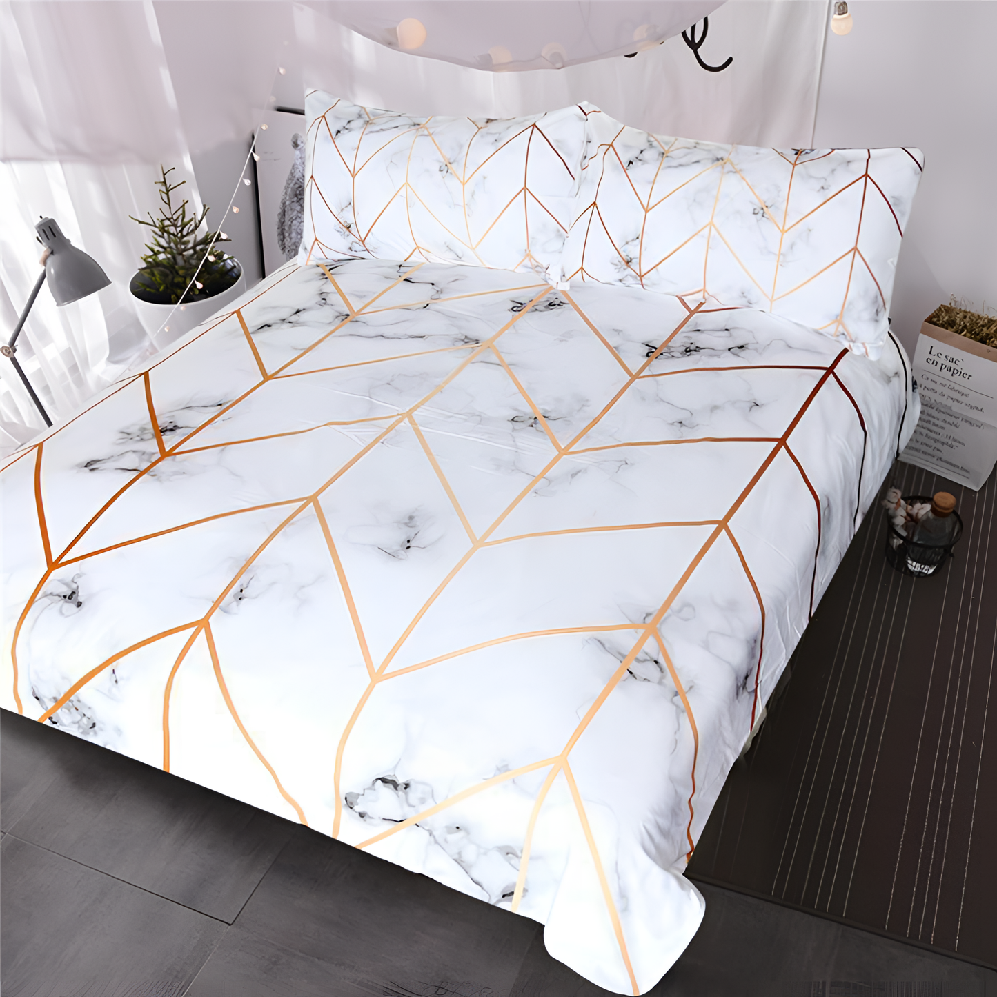 Marble Arrow Duvet Cover Set - Microfibre | Bedding | NordicAbode.com