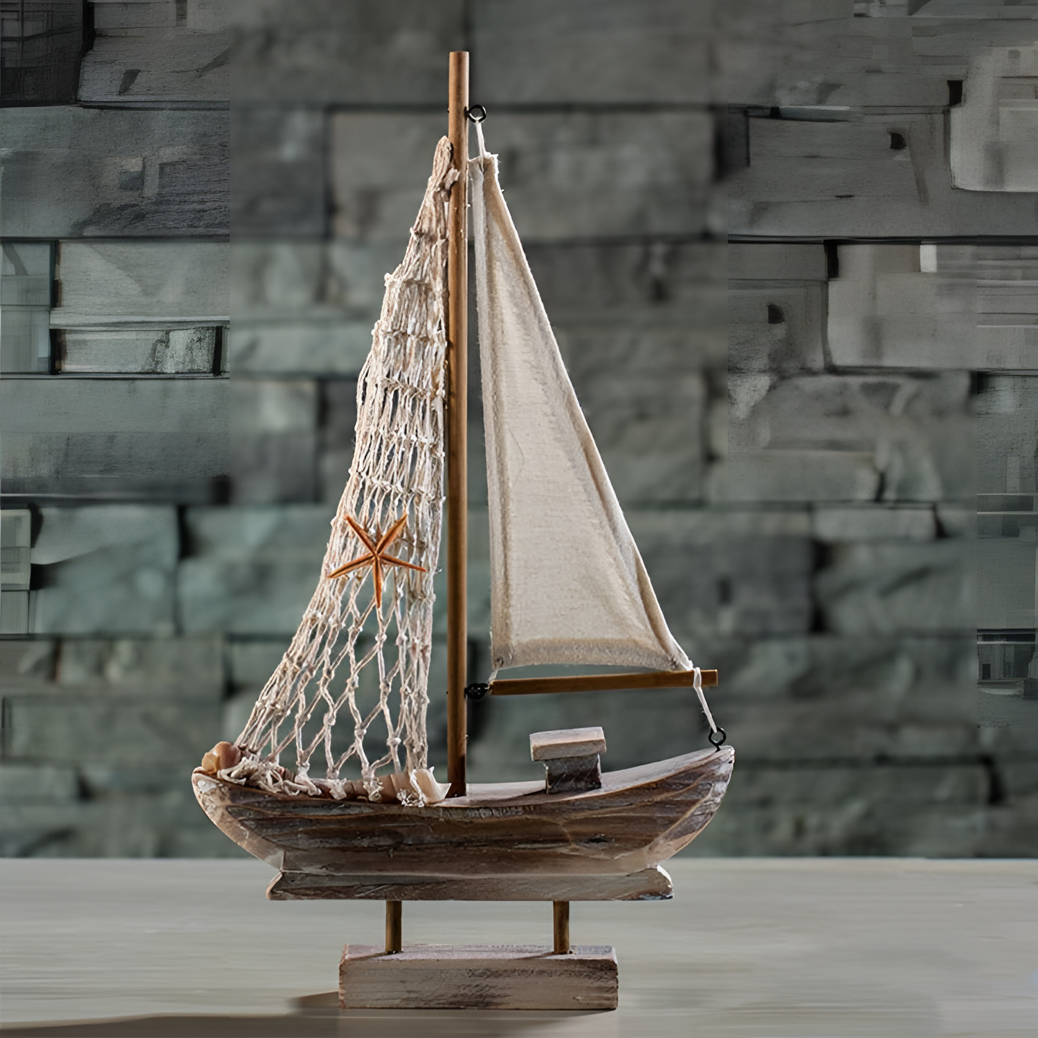 Mediterranean Sailboat Decor Piece | Coastal | NordicAbode.com