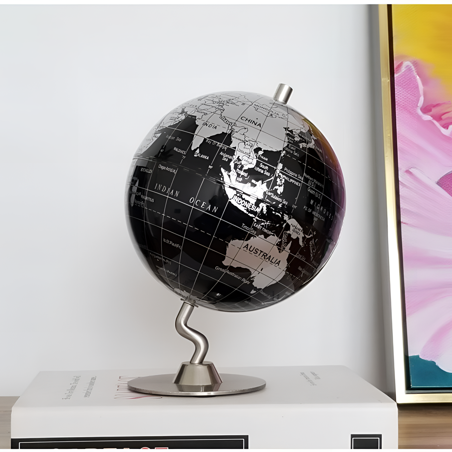 Decorative Tilted Metallic Globe | Decorative Accents | NordicAbode.com