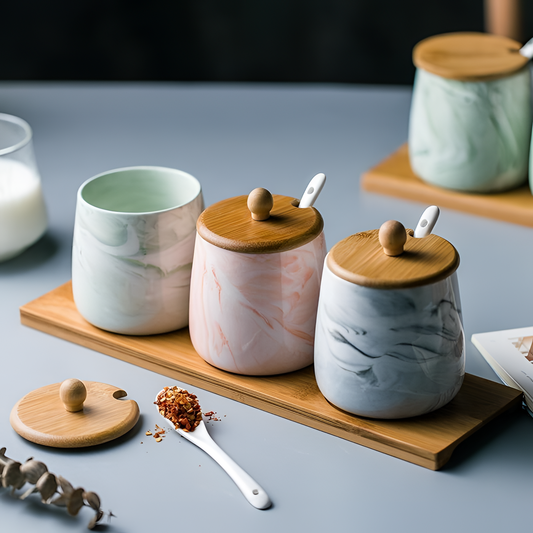 Marble Ceramic Marble Jar | Storage | NordicAbode.com