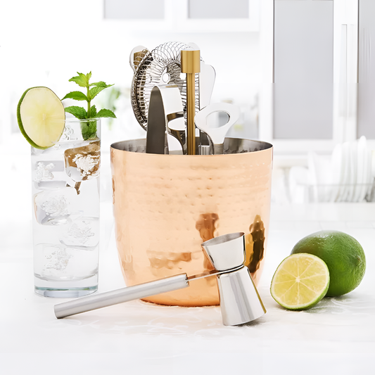 Aura Copper Bar Tools Set - Aayra Collection | Barware | NordicAbode.com