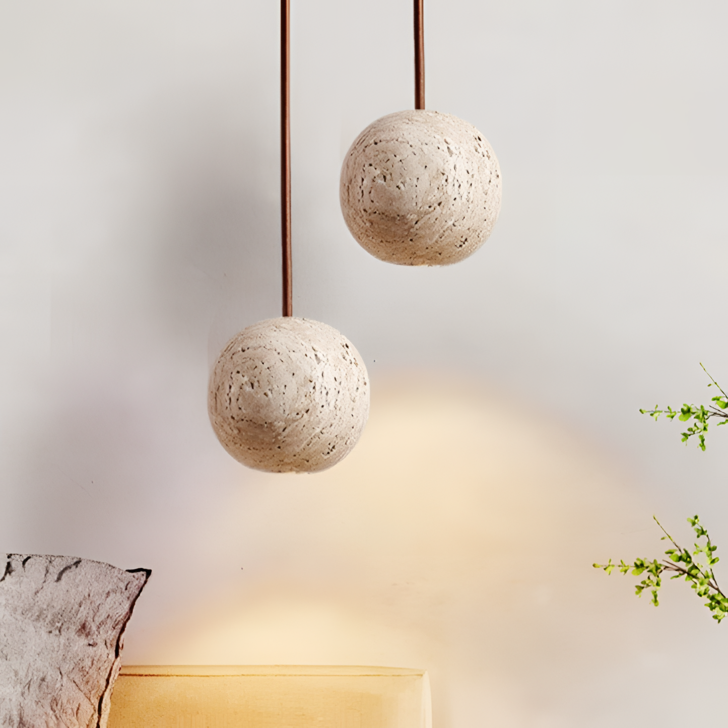 Travertine Spherical Pendant