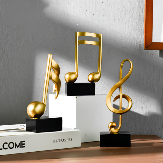 Musical Golden Music Note Statuettes | Musical Decor | NordicAbode.com