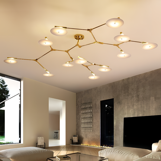 Lotus Metal Chandelier with Lotus Leaf Design | Lighting | NordicAbode.com