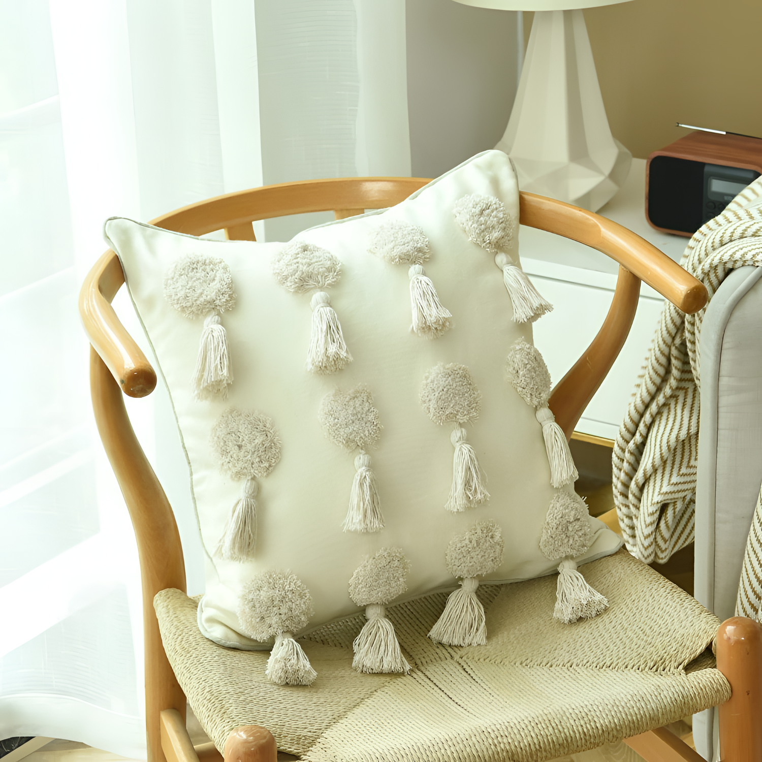 Moroccan Tassel Cushion Cover | Cushions | NordicAbode.com