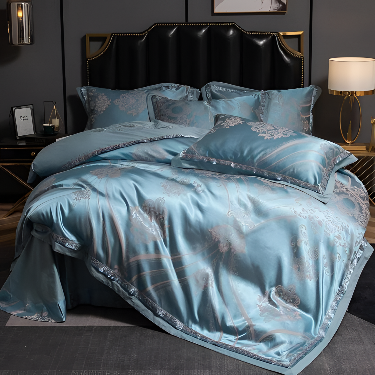 Luxury Silky Satin Jacquard Duvet Set | Bedding | NordicAbode.com