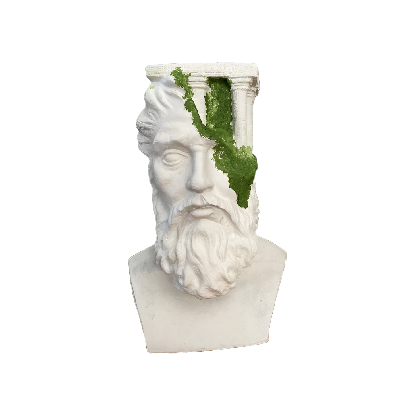 Zeus in White & Green Sculpture