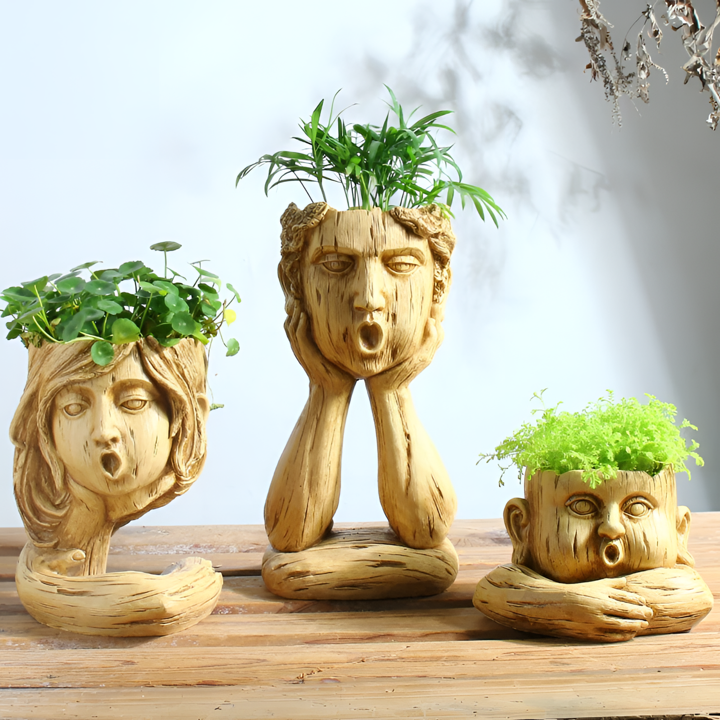 Realistic Wooden Face Vase | Vases | NordicAbode.com