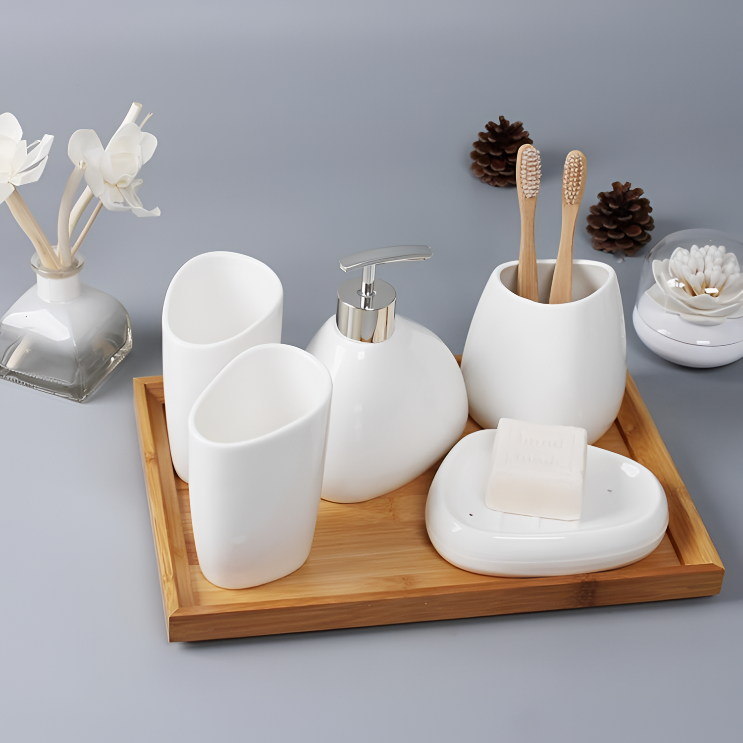 Zen Stylish Bathroom Accessories Set | Bathroom Decor | NordicAbode.com