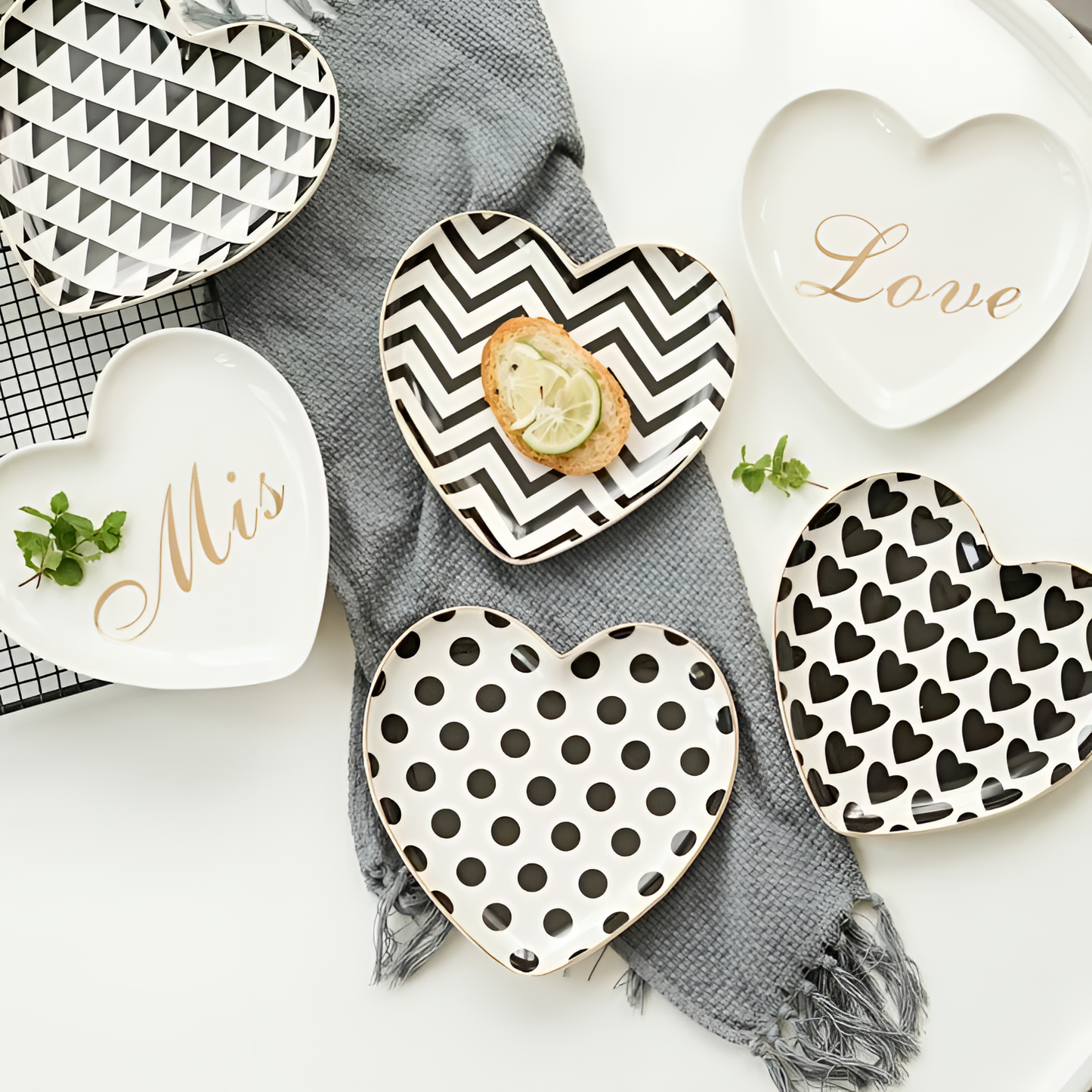 Heart Ceramic Heart Dot Plate | Dining | NordicAbode.com