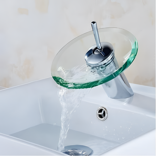 Cascada Glass Waterfall Bathroom Faucet | Bathroom Faucets | NordicAbode.com