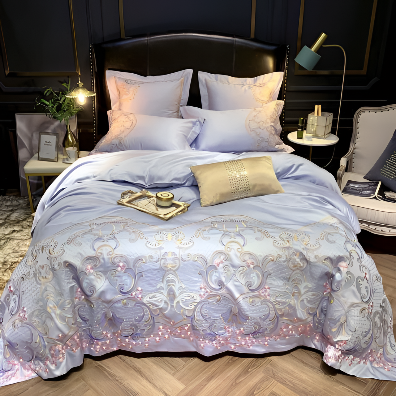 Embroidery Luxury Egyptian Cotton Duvet Set | Bedding | NordicAbode.com