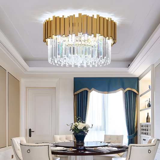 Modern Luxury LED Crystal Chandelier - Gold | Lighting | NordicAbode.com