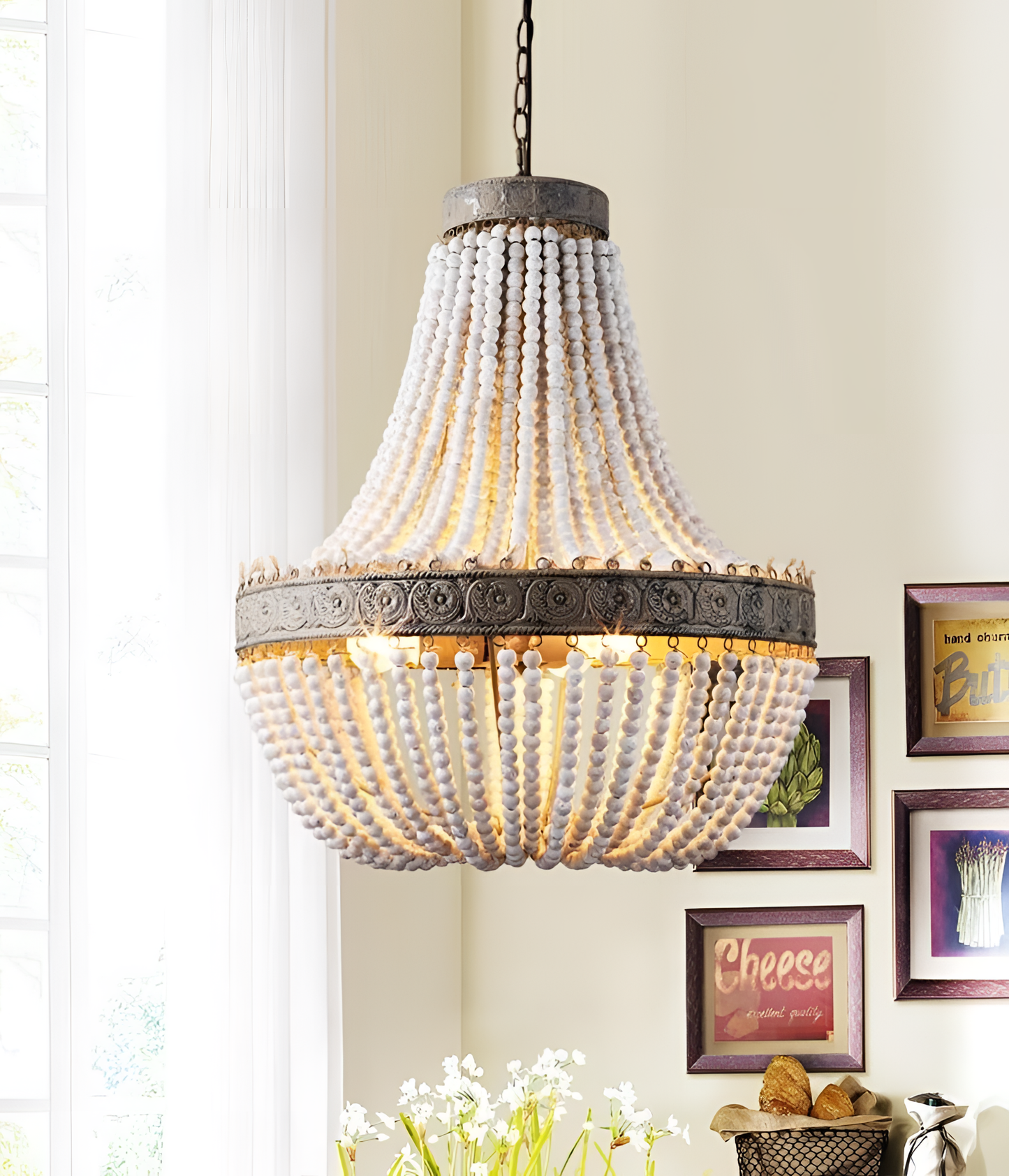 Romant Boho Wood Bead Pendant Light | Lighting | NordicAbode.com