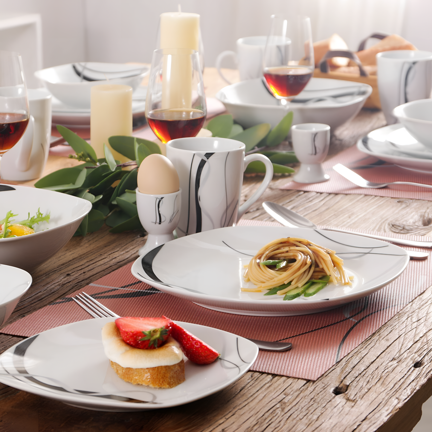 Fiona 22-Piece Porcelain Dinner Set by | Dinnerware | NordicAbode.com