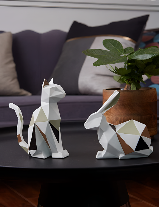 Geometric Animal Figurines - Premium Resin | Figurines | NordicAbode.com