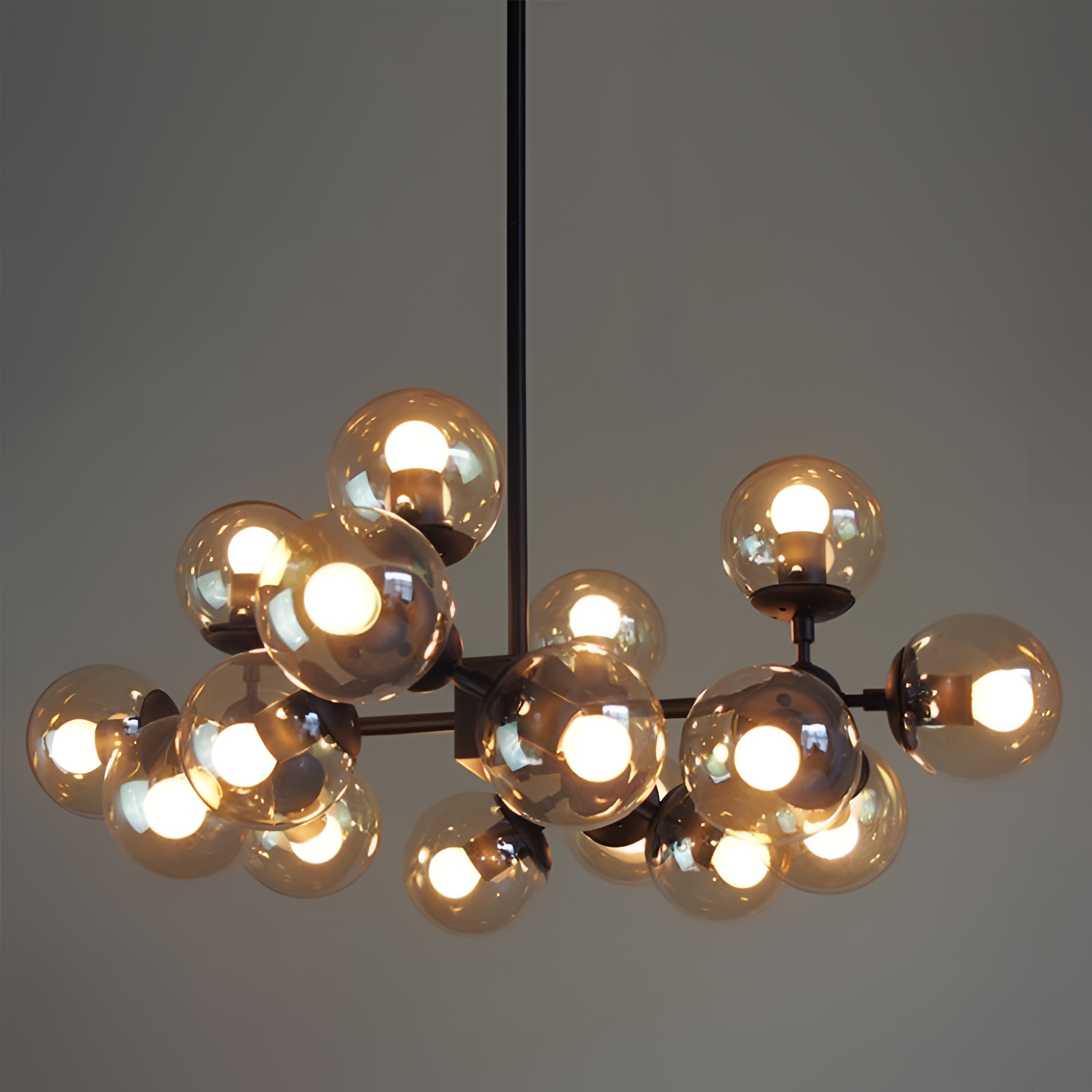 Ogalla Black Amber Glass Chandelier - Modern Style | Lighting | NordicAbode.com