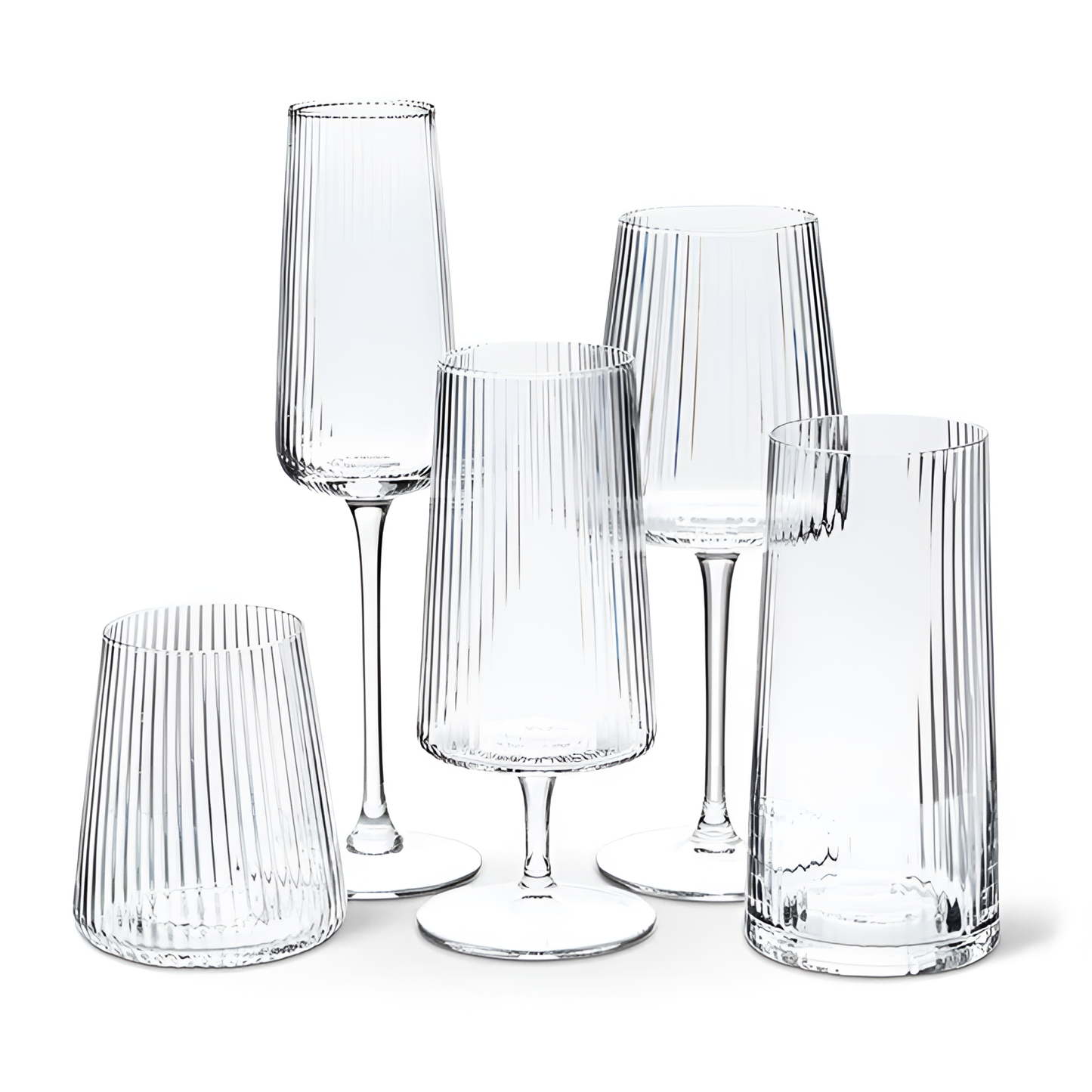 Tight Optic Highball Glass Set | Glassware | NordicAbode.com