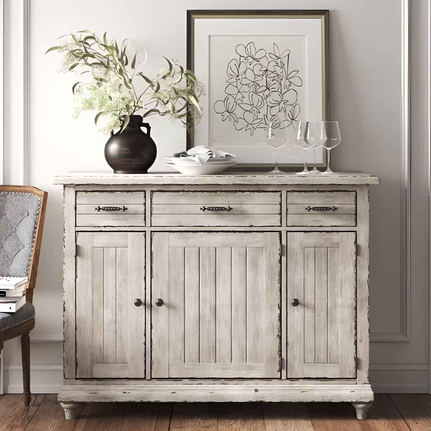 Studio 3 Drawer Solid Wood Sideboard | Furniture | NordicAbode.com