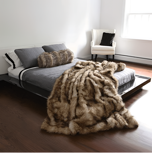 Platinum Faux Fur Throw Blanket | Throws | NordicAbode.com